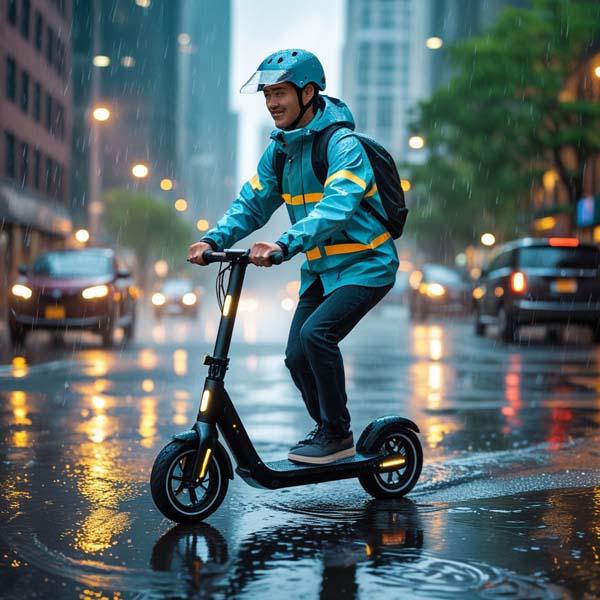 is it safe to ride a scooter in the rain